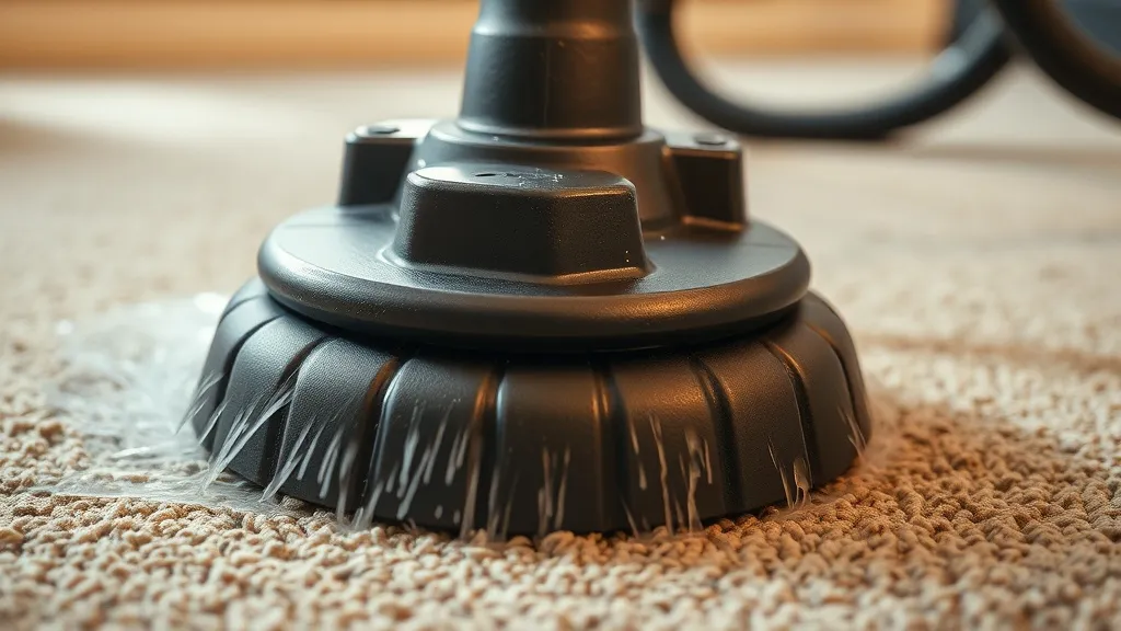 Close-up of a high-tech professional carpet extraction machi